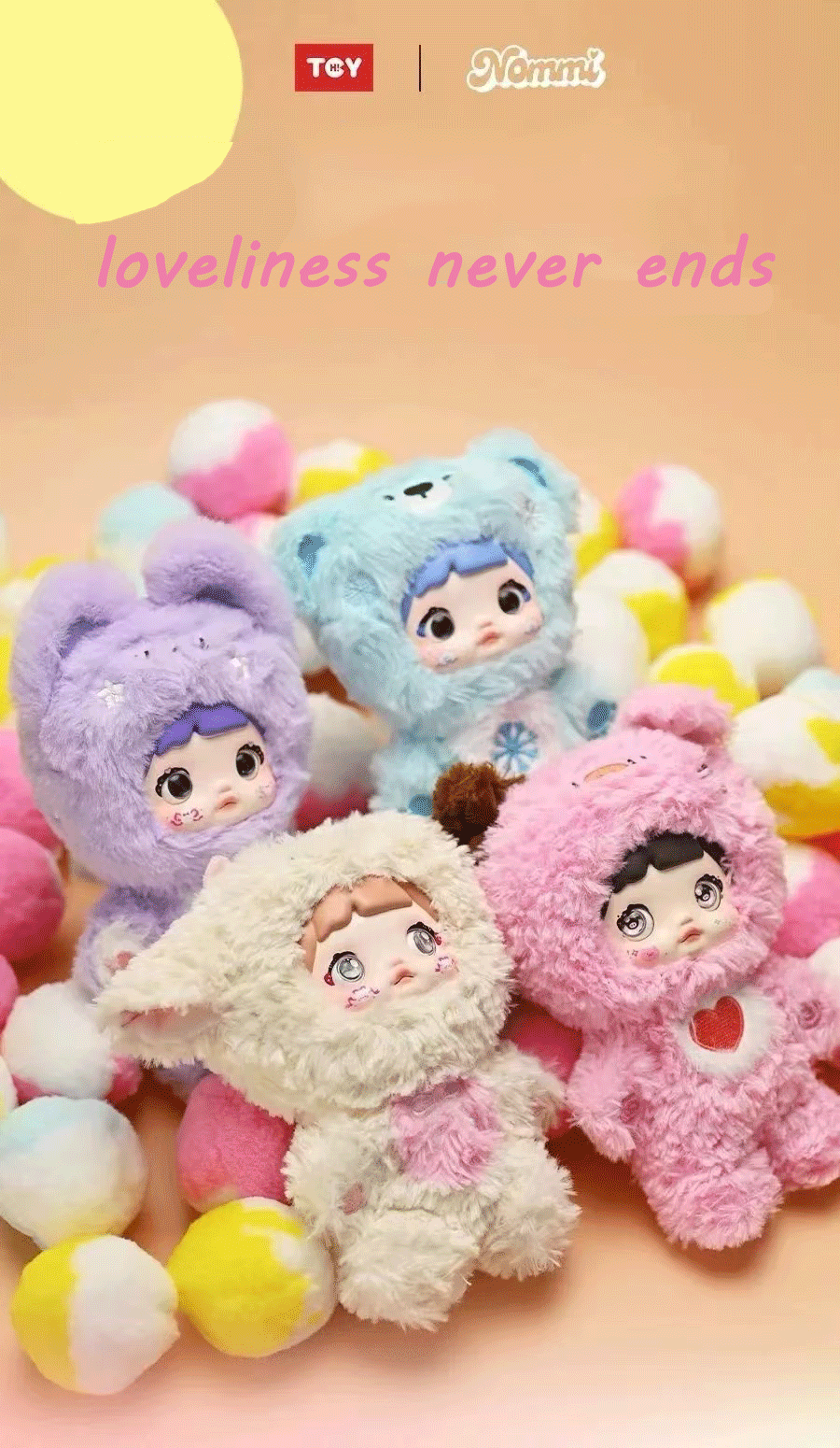 Nommi Blind Box,Nommi Loveliness Never Ends Series Plush Blind Boxplush Toys, Kawaii Plush, Cute Collectible Birthday Gift for Girls